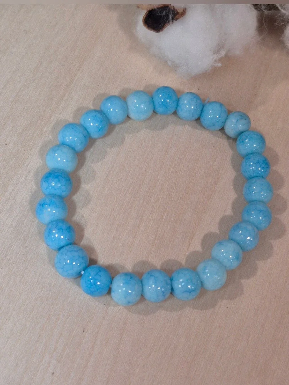 🩵🩵NEW🩵🩵 PRETTY!! 8MM LARIMAR Beaded Stretch Bracelet